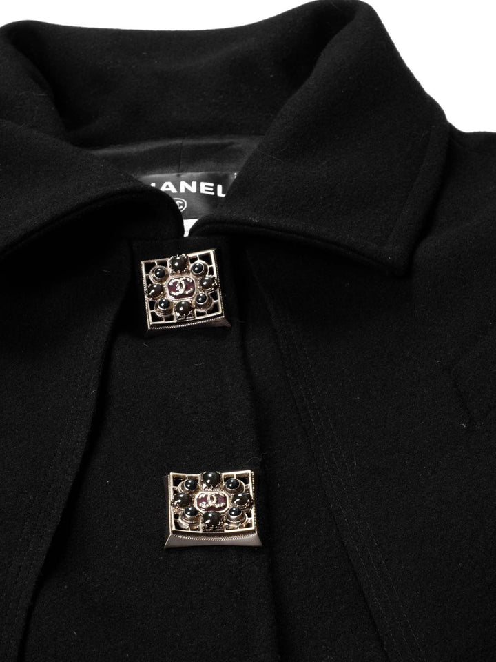 Top Quality Chanel Wool Paris Byzance Gripoix Coat Black