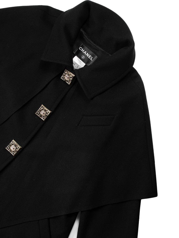 Top Quality Chanel Wool Paris Byzance Gripoix Coat Black