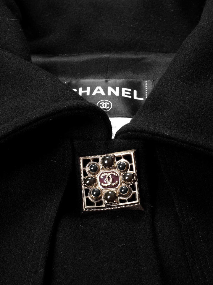 Top Quality Chanel Wool Paris Byzance Gripoix Coat Black