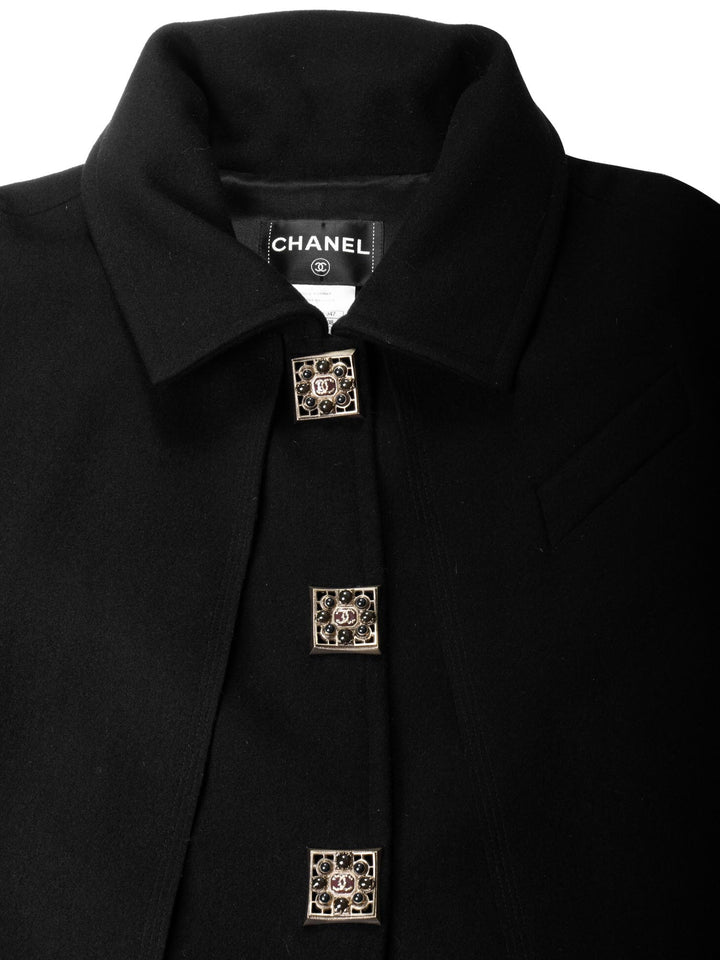 Top Quality Chanel Wool Paris Byzance Gripoix Coat Black