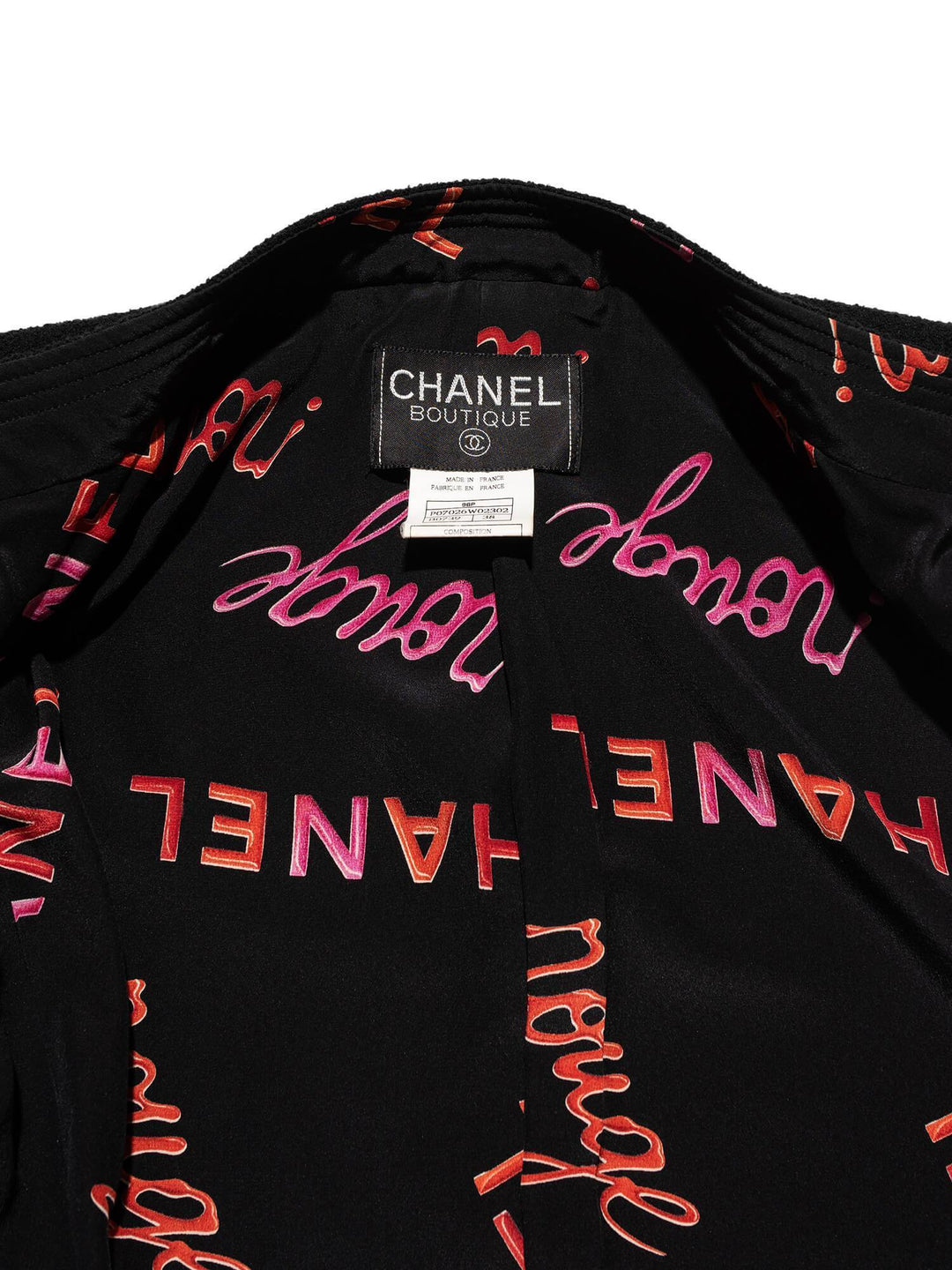 Top Quality Chanel Wool Tweed Fitted Jacket Black