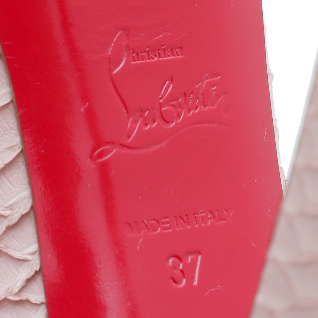 Christian Louboutin Pastel Pink Altadama Watersnake Pump 37