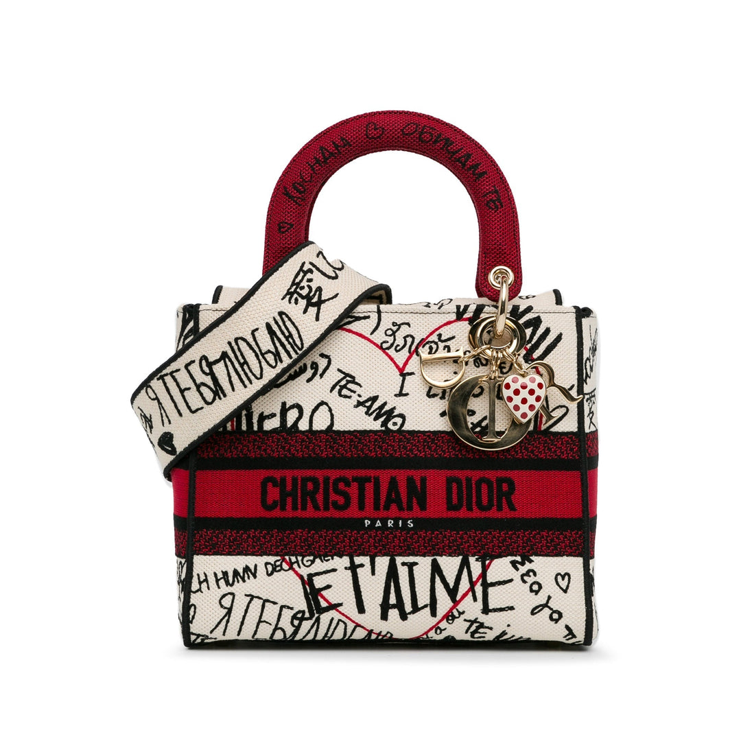 Top quality Dior Medium Top quality DiorAmour Graffiti Lady D-Lite Red
