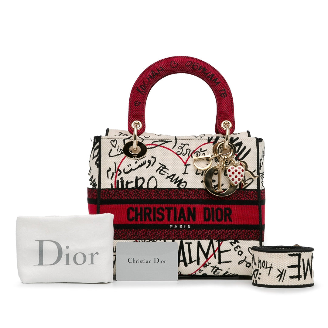 Top quality Dior Medium Top quality DiorAmour Graffiti Lady D-Lite Red