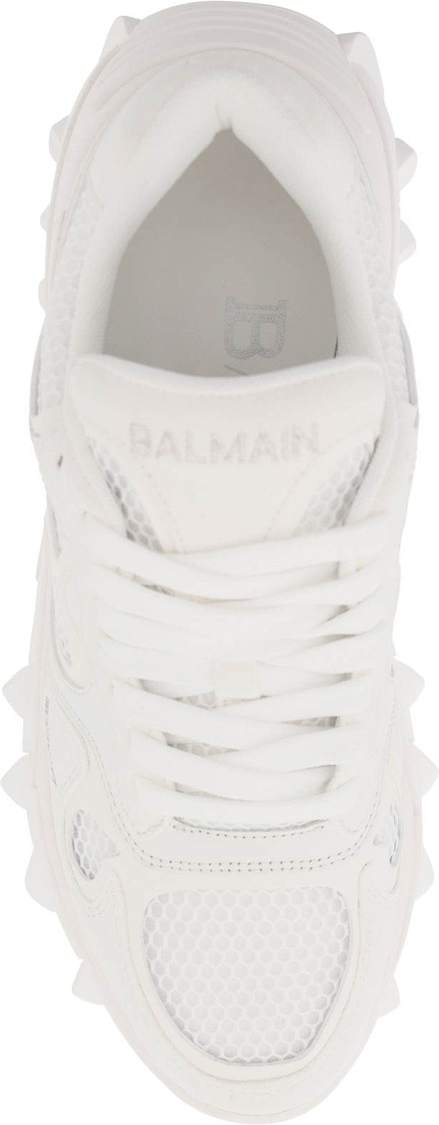 B-EAST LEATHER AND MESH SNEAKERS