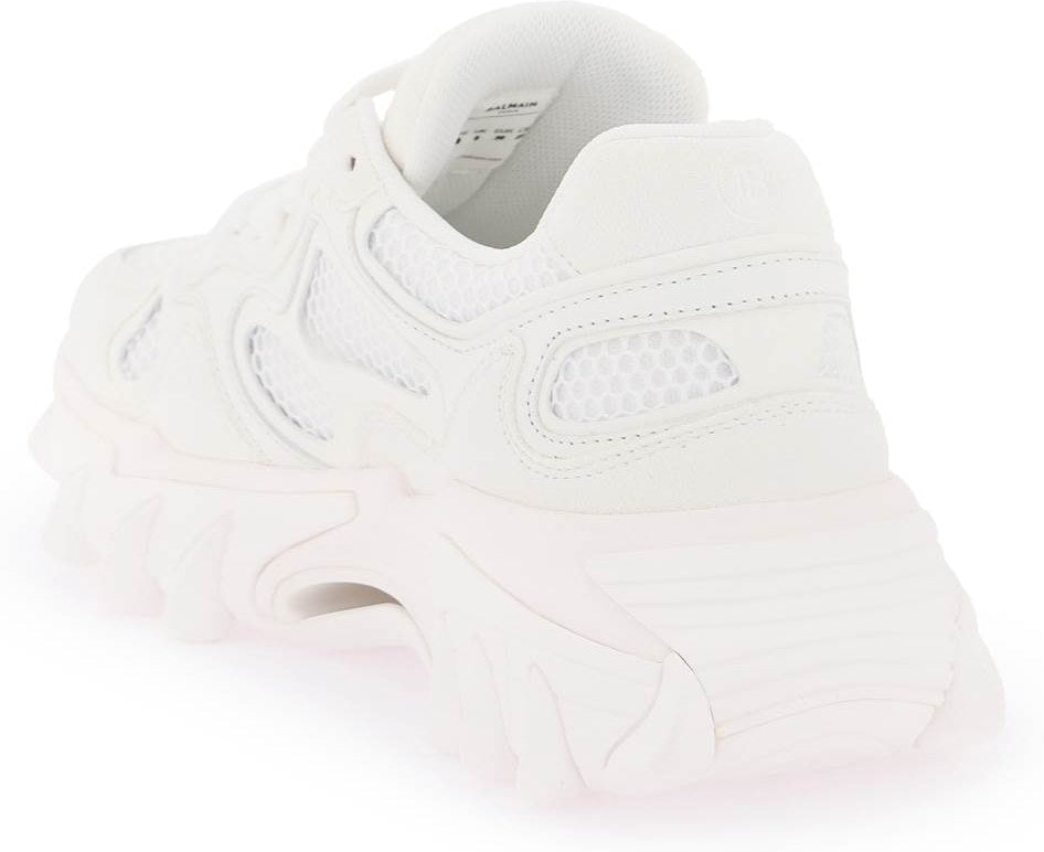 B-EAST LEATHER AND MESH SNEAKERS