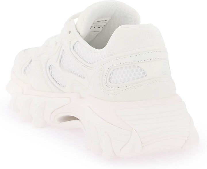 B-EAST LEATHER AND MESH SNEAKERS