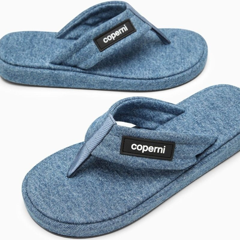 DENIM FLIP-FLOPS WITH LOGO