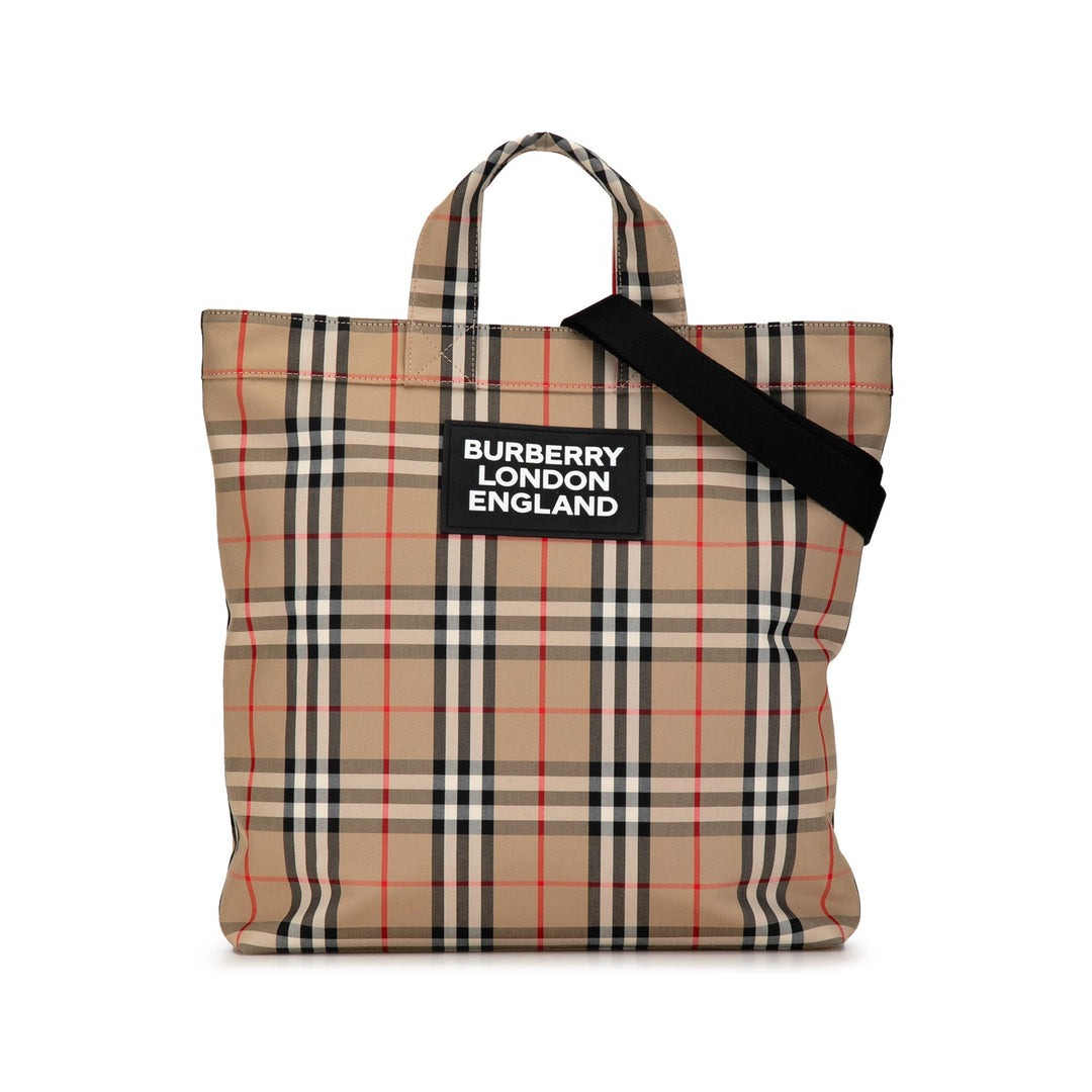 BURBERRY House Check Artie Nylon Satchel