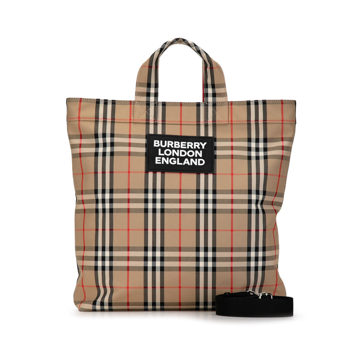 BURBERRY House Check Artie Nylon Satchel