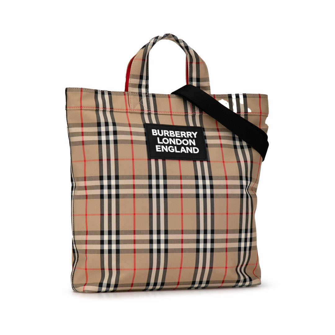 BURBERRY House Check Artie Nylon Satchel