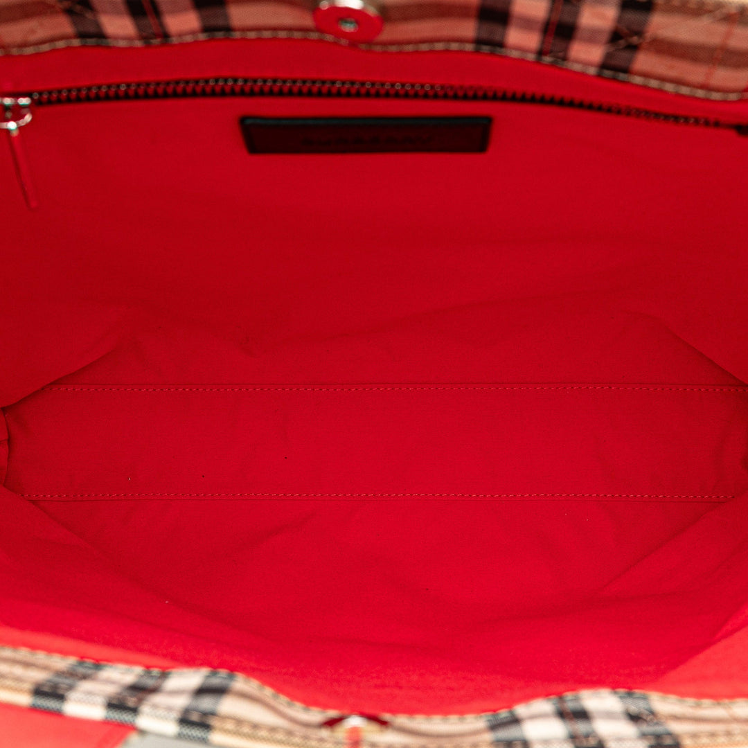 BURBERRY House Check Artie Nylon Satchel