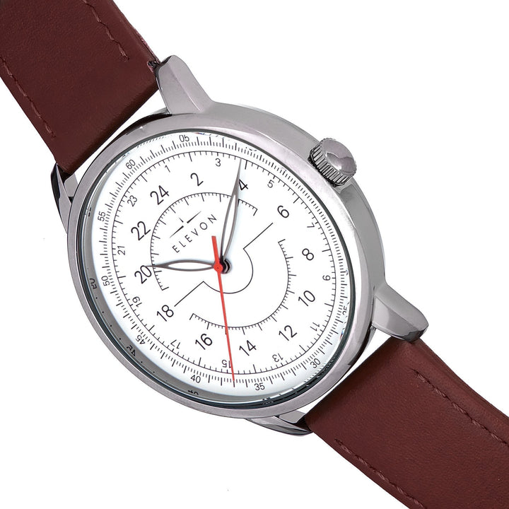 Elevon Gauge Leather-Band Watch