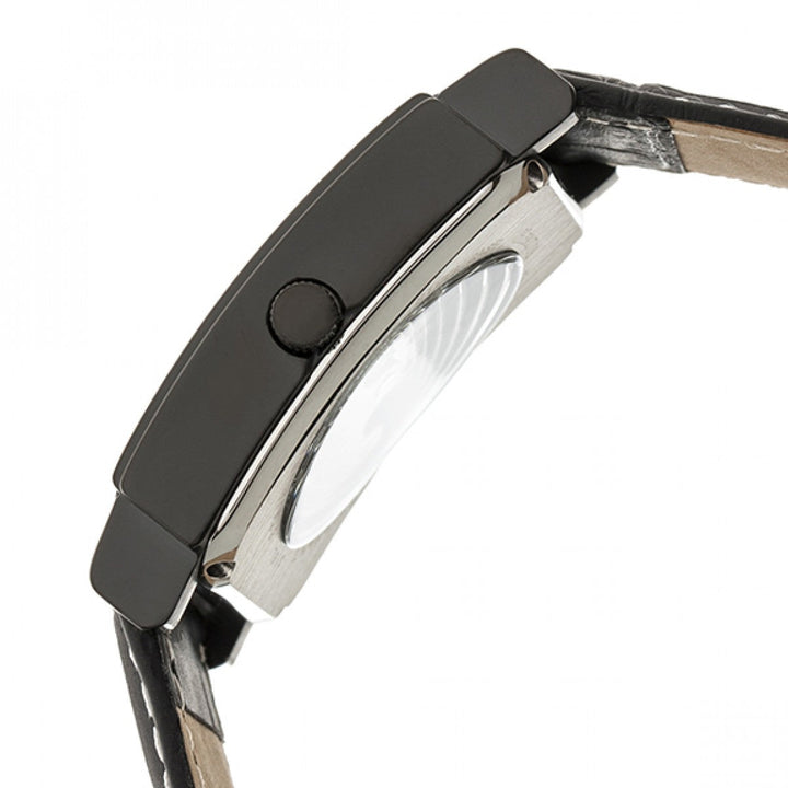 Heritor Automatic Frederick Leather-Band Watch - Black