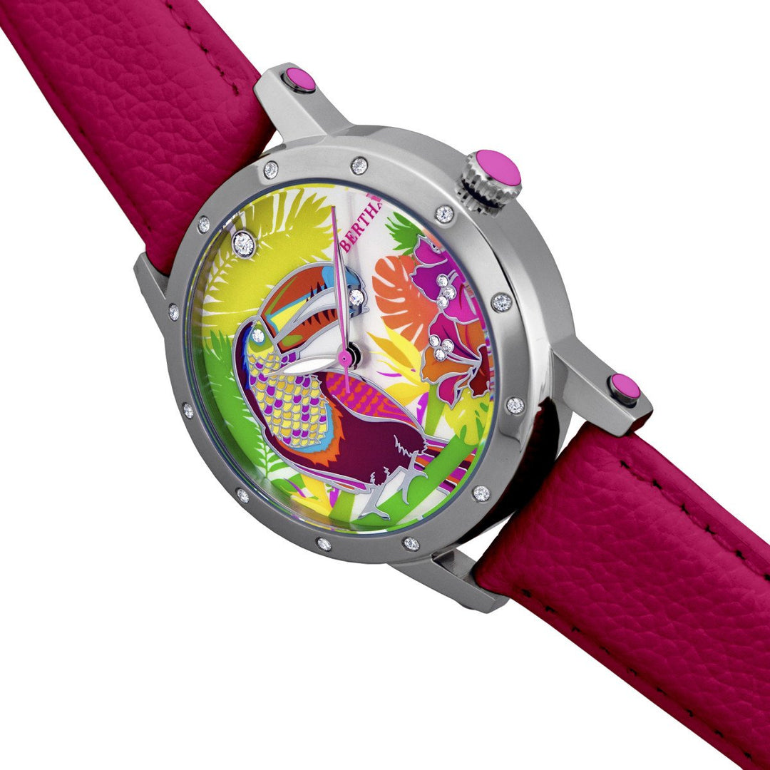 Bertha Gisele MOP Leather-Band Ladies Watch
