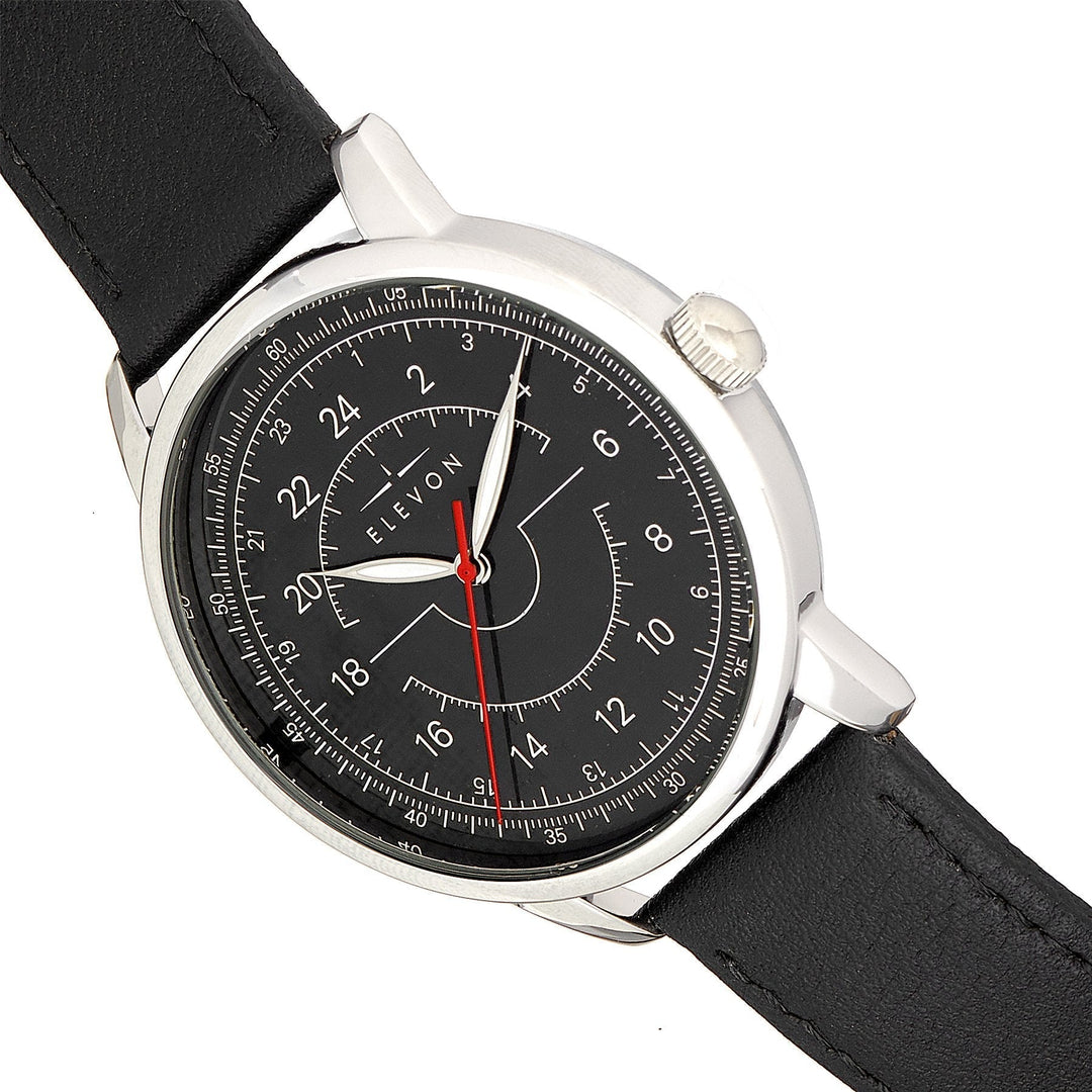 Elevon Gauge Leather-Band Watch