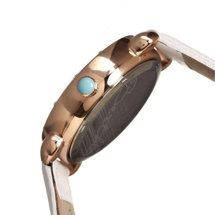 Bertha Genevieve MOP Leather-Band Ladies Watch