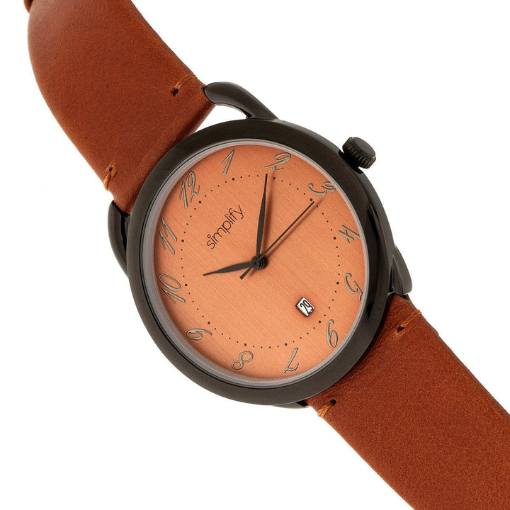 Simplify The 4900 Leather-Band Watch w/Date