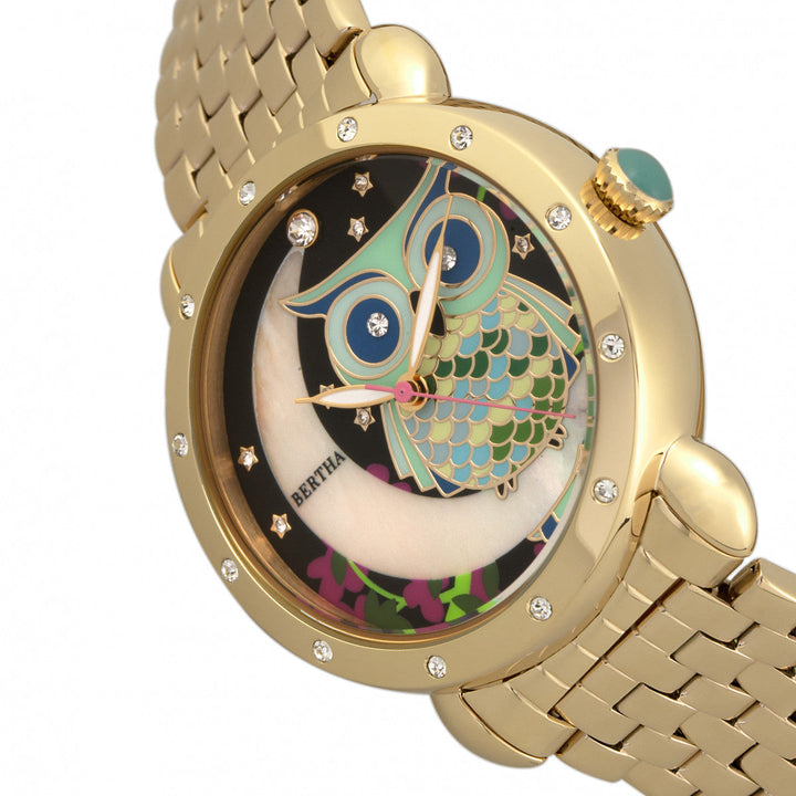 Bertha Ashley MOP Ladies Bracelet Watch - Gold
