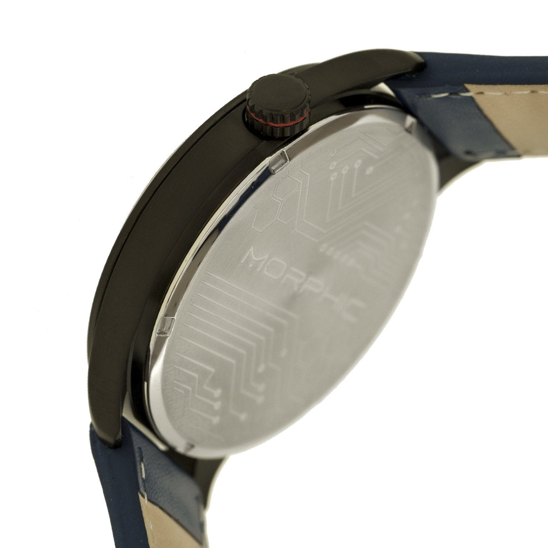 Morphic M44 Series Dual-Time Leather-Band Watch w/ Retrograde Date