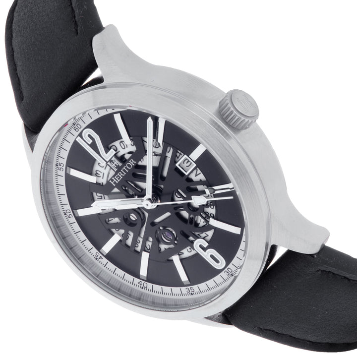 Heritor Automatic Dayne Leather-Band Watch w/Date