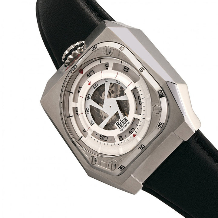 Reign Asher Automatic Sapphire Crystal Leather-Band Watch