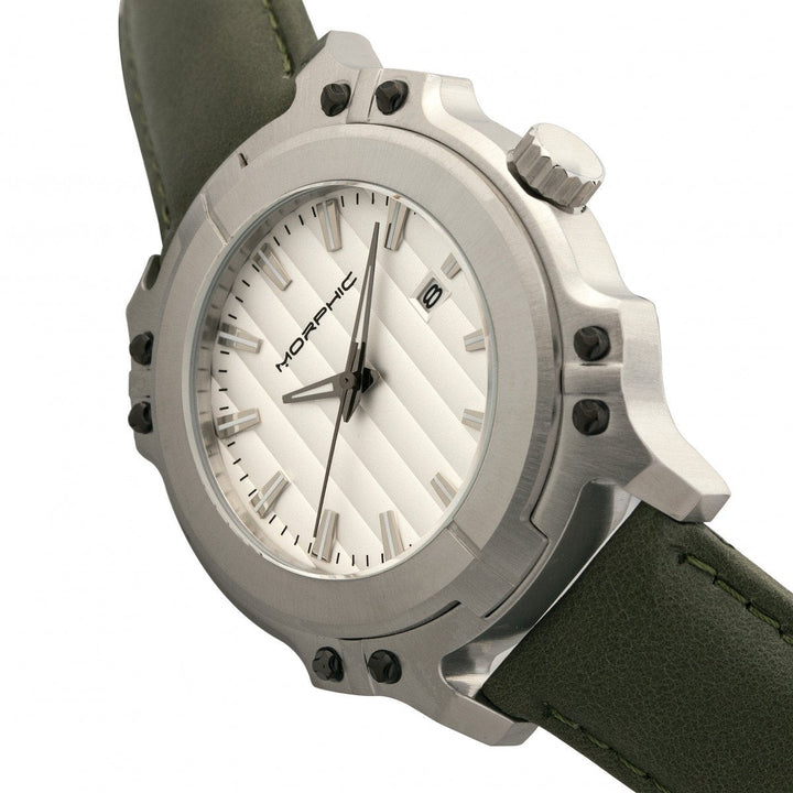 Morphic M68 Series Leather-Band Watch w/ Date