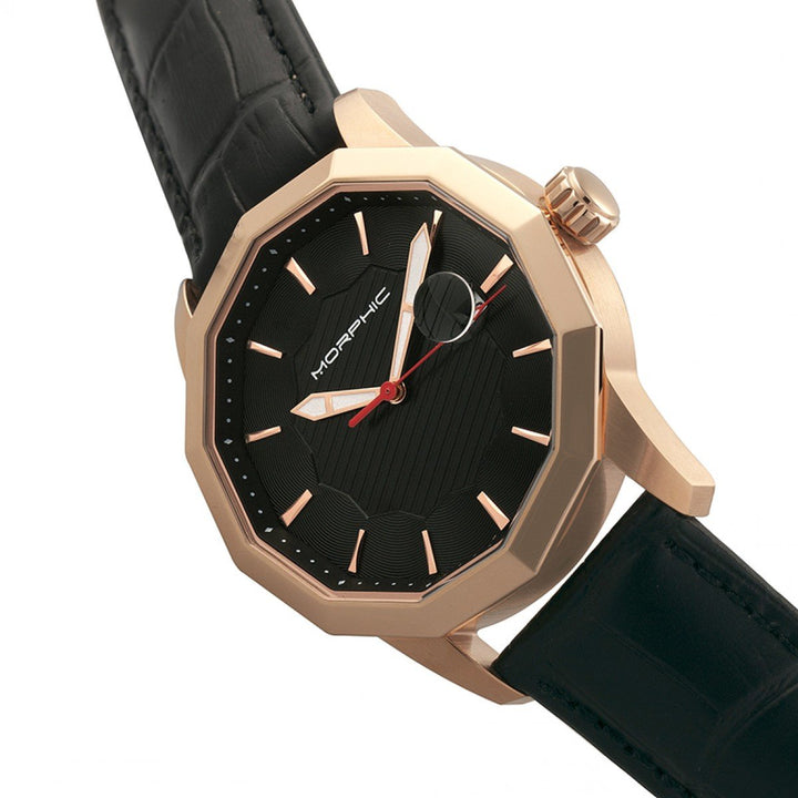 Morphic M56 Series Leather-Band Watch w/Date