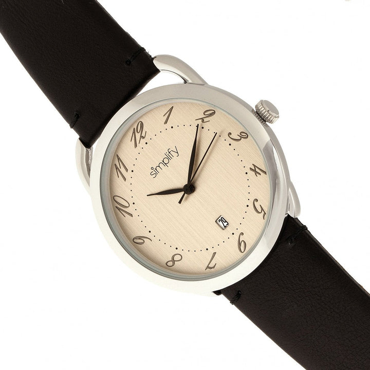 Simplify The 4900 Leather-Band Watch w/Date