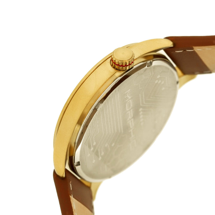Morphic M44 Series Dual-Time Leather-Band Watch w/ Retrograde Date