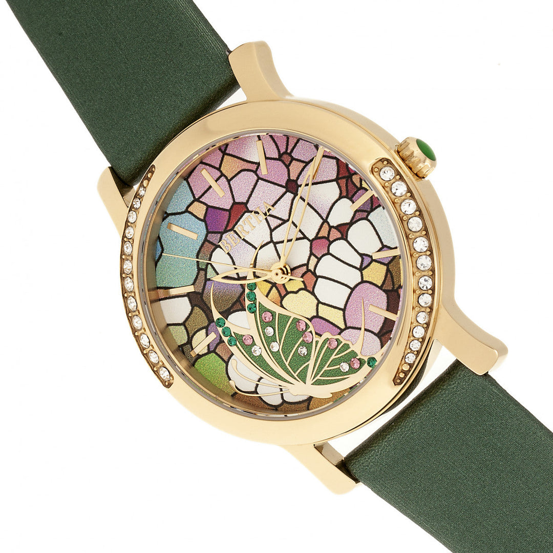 Bertha Vanessa Leather Band Watch - Green