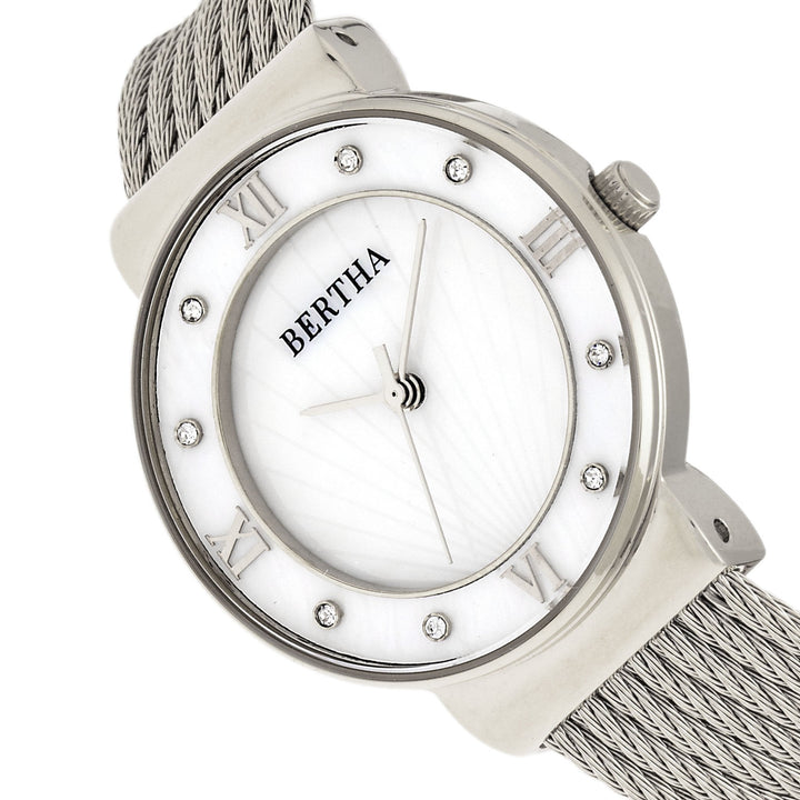 Bertha Dawn Mother-of-Pearl Cable Bracelet Watch