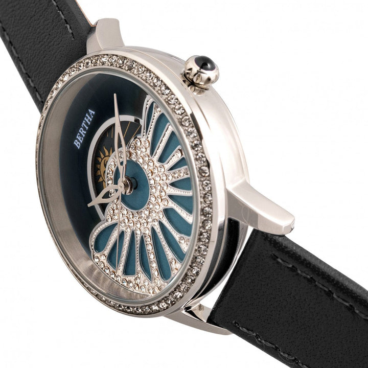 Bertha Adaline Mother-Of-Pearl Leather-Band Watch