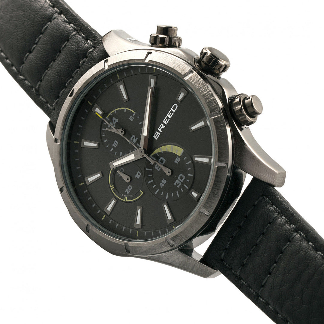 Breed Lacroix Chronograph Leather-Band Watch