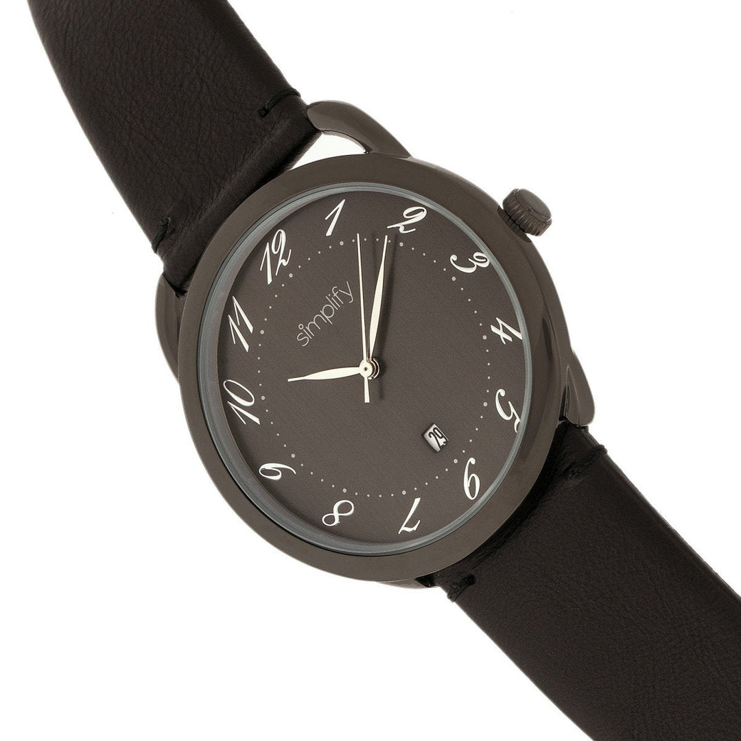 Simplify The 4900 Leather-Band Watch w/Date