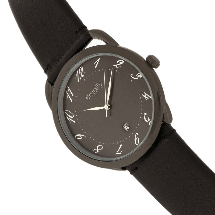 Simplify The 4900 Leather-Band Watch w/Date