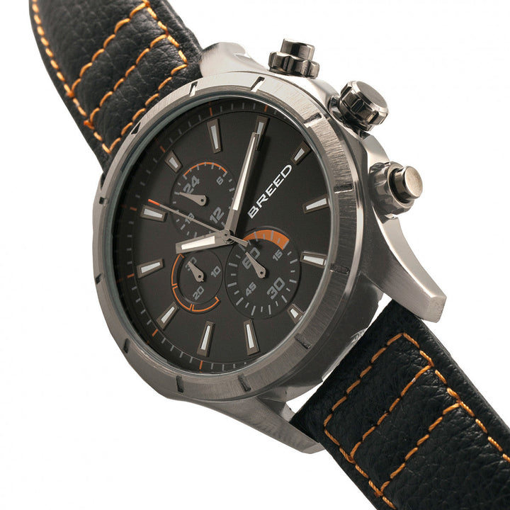 Breed Lacroix Chronograph Leather-Band Watch