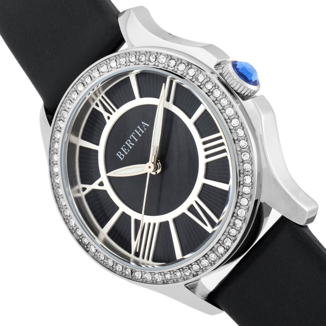 Bertha Donna Mother-of-Pearl Leather-Band Watch
