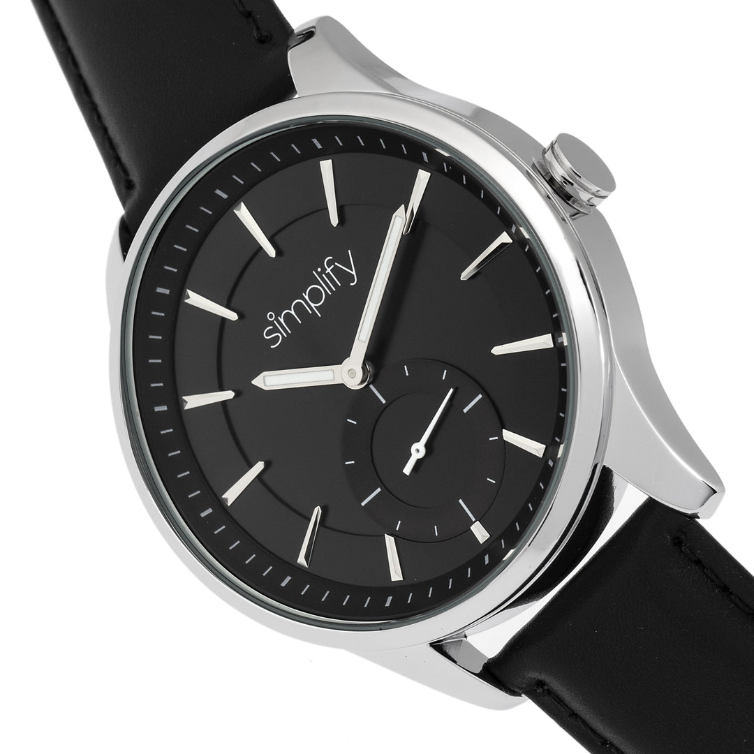 Simplify The 6600 Series Leather-Band Watch