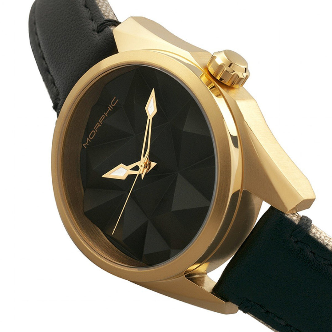 Morphic M59 Series Leather-Overlaid Canvas-Band Watch