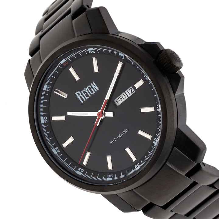 Reign Helios Automatic Bracelet Watch w/Day/Date - Black