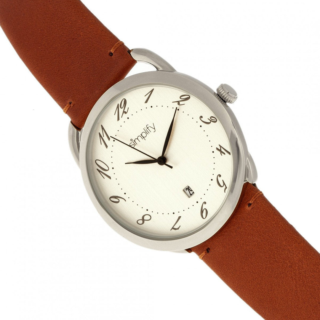 Simplify The 4900 Leather-Band Watch w/Date