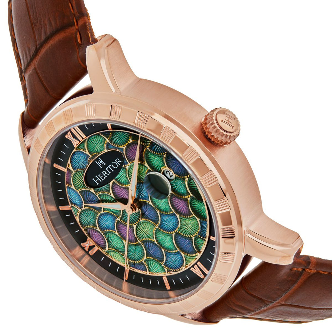 Heritor Automatic Protégé Leather-Band Watch w/Date