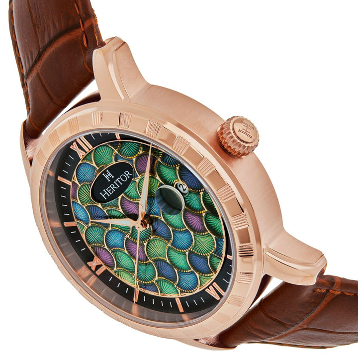 Heritor Automatic Protégé Leather-Band Watch w/Date
