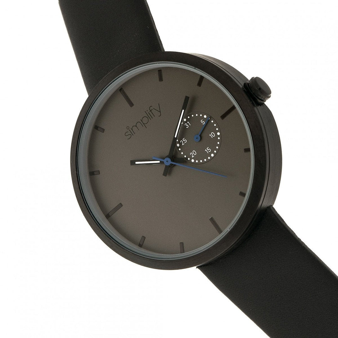 Simplify The 3900 Leather-Band Watch w/ Date