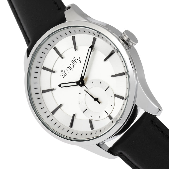 Simplify The 6600 Series Leather-Band Watch