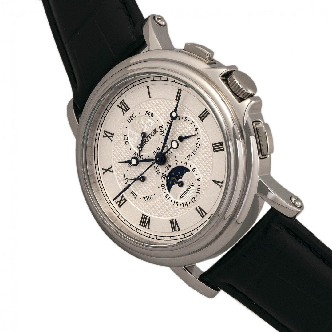 Heritor Automatic Kingsley Leather-Band Watch w/Day/Date
