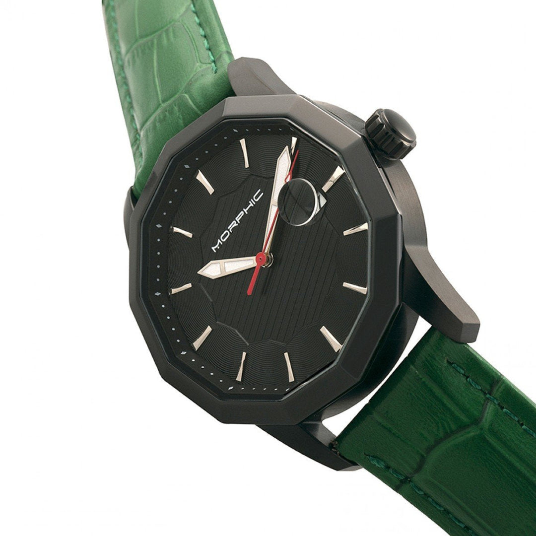 Morphic M56 Series Leather-Band Watch w/Date