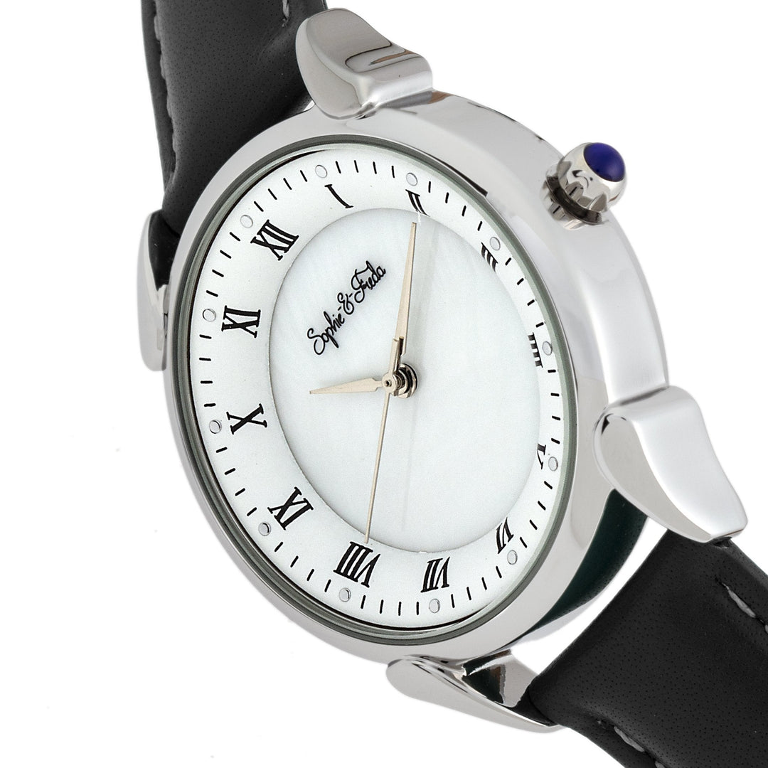 Sophie and Freda Mykonos Mother-Of-Pearl Leather-Band Watch