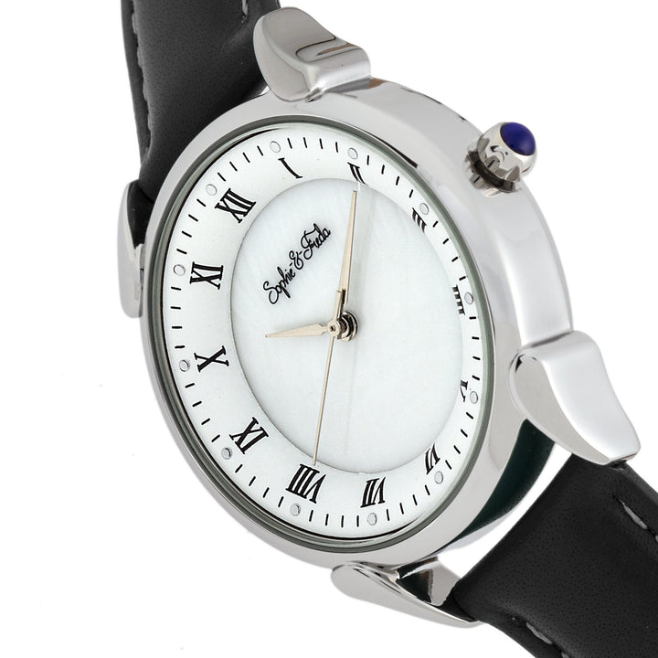 Sophie and Freda Mykonos Mother-Of-Pearl Leather-Band Watch